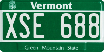 VT license plate XSE688