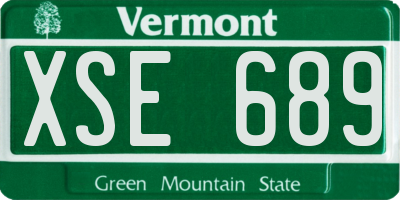 VT license plate XSE689
