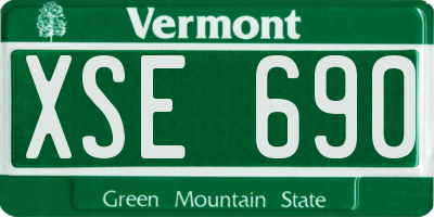 VT license plate XSE690