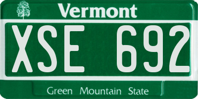 VT license plate XSE692