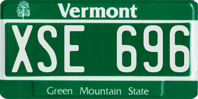VT license plate XSE696
