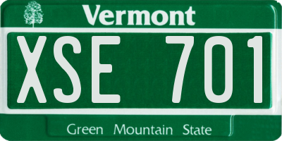 VT license plate XSE701