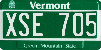 VT license plate XSE705