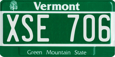 VT license plate XSE706