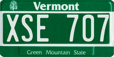 VT license plate XSE707