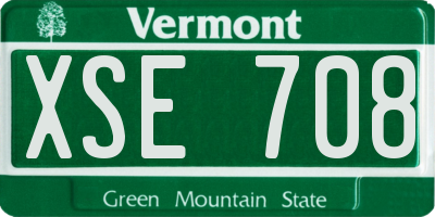 VT license plate XSE708
