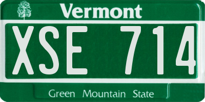 VT license plate XSE714