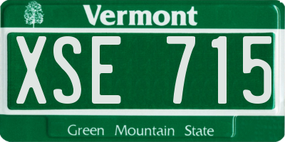 VT license plate XSE715