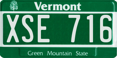 VT license plate XSE716