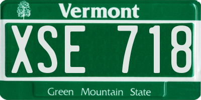 VT license plate XSE718