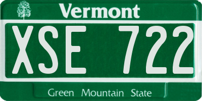 VT license plate XSE722
