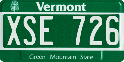 VT license plate XSE726