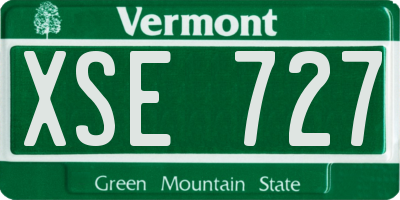 VT license plate XSE727