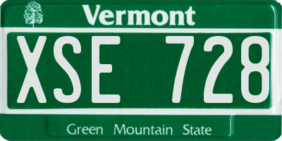 VT license plate XSE728