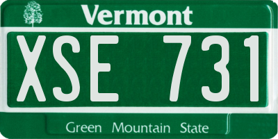 VT license plate XSE731