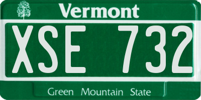 VT license plate XSE732