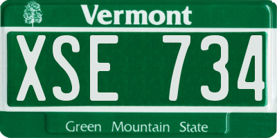 VT license plate XSE734