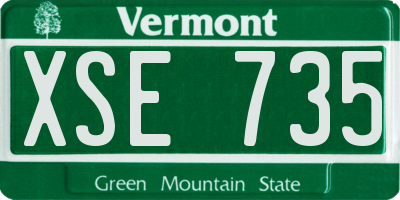 VT license plate XSE735