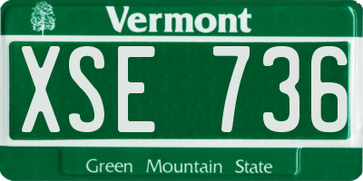 VT license plate XSE736