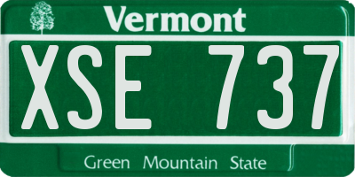 VT license plate XSE737