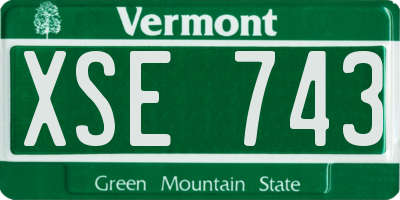VT license plate XSE743