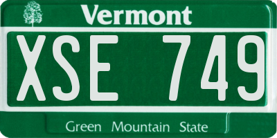 VT license plate XSE749