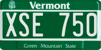 VT license plate XSE750