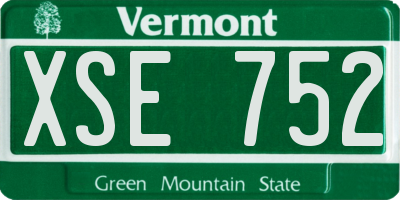 VT license plate XSE752