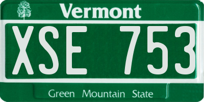 VT license plate XSE753