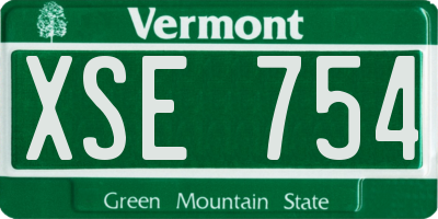 VT license plate XSE754