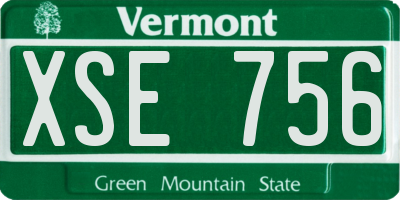VT license plate XSE756