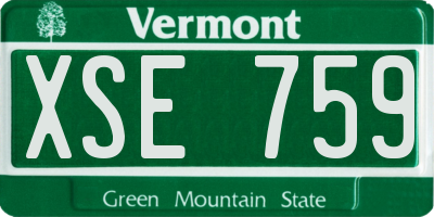 VT license plate XSE759
