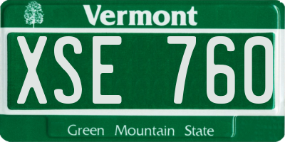 VT license plate XSE760