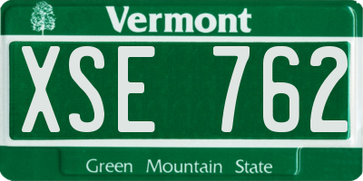 VT license plate XSE762