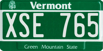 VT license plate XSE765