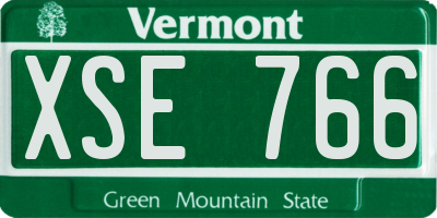 VT license plate XSE766