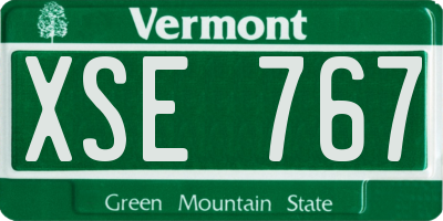 VT license plate XSE767
