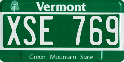 VT license plate XSE769