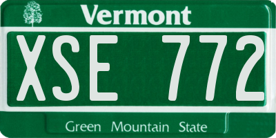 VT license plate XSE772
