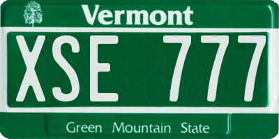 VT license plate XSE777