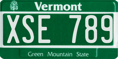 VT license plate XSE789