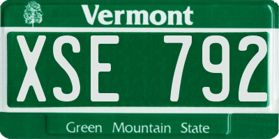 VT license plate XSE792