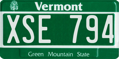 VT license plate XSE794