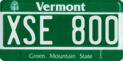 VT license plate XSE800