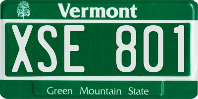VT license plate XSE801