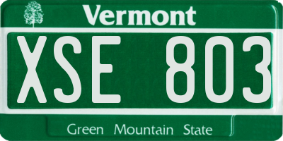 VT license plate XSE803