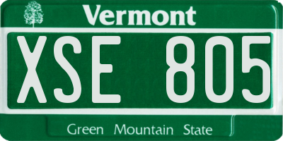 VT license plate XSE805