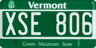 VT license plate XSE806
