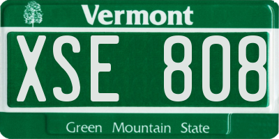 VT license plate XSE808