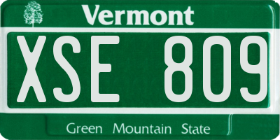 VT license plate XSE809